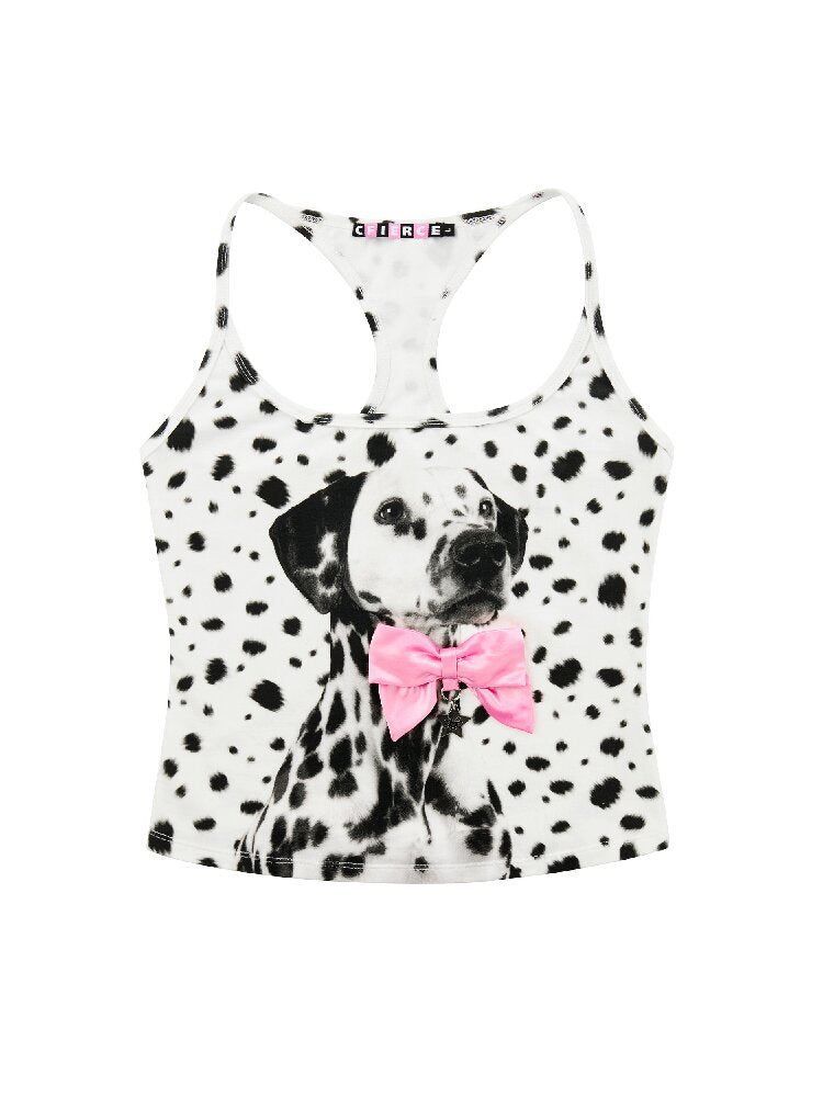 Dalmata Print Camisole Bow Tag【s0000017292】
