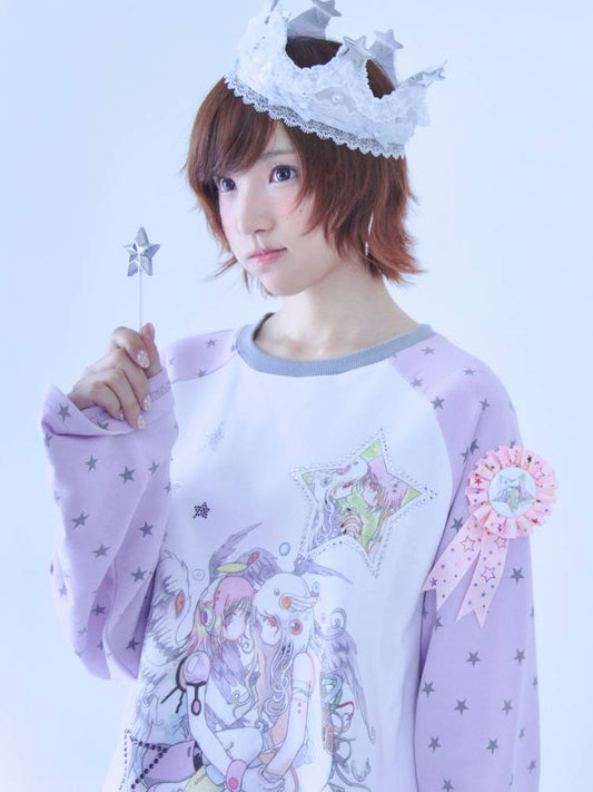 Star Drop-Shoulder Long-Sleeve Sweatshirt【s0000014439】