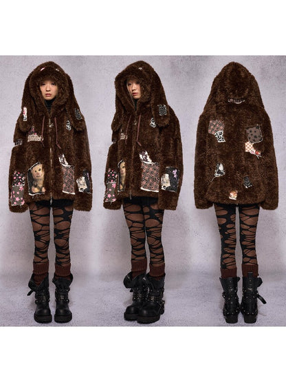 Rabbit Patch Fur Jacket【s0000019136】
