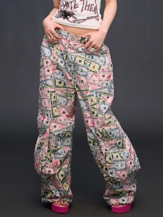 Money Print Multi Pocket Wide Pants【s0000017033】