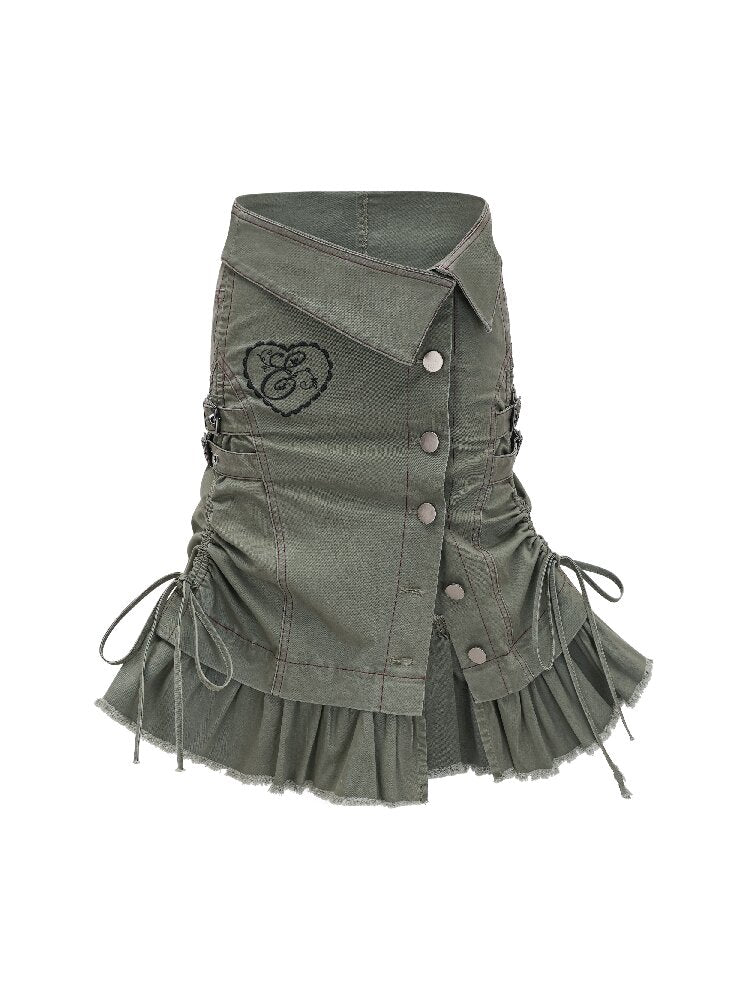 Waste Fabric Ruffle Embroidered Skirt【s0000016858】