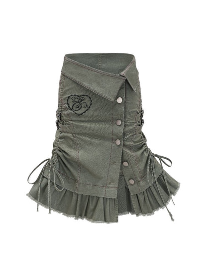 Waste Fabric Ruffle Embroidered Skirt【s0000016858】