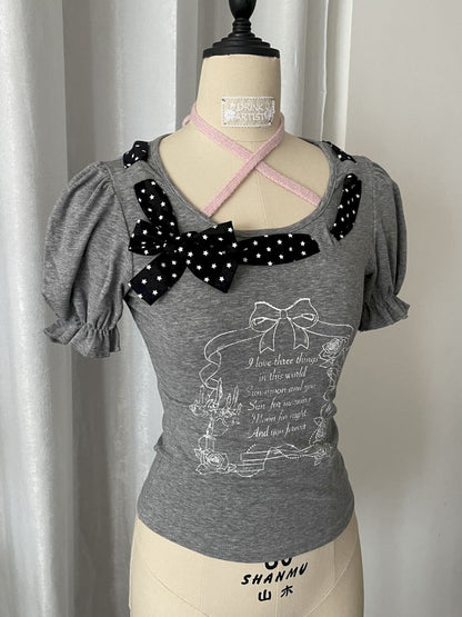 Slim-fit short gray T-shirt【s0000012811】