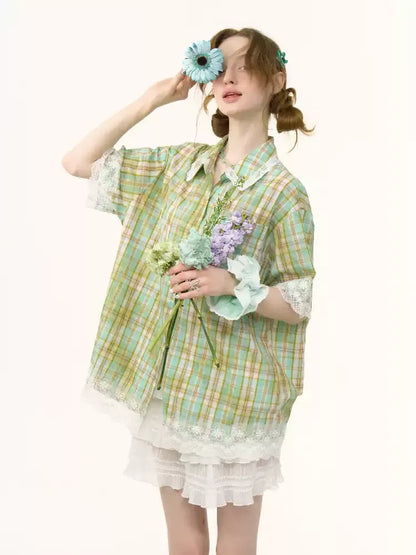 Plaid Short Sleeve Shirt【s0000012257】