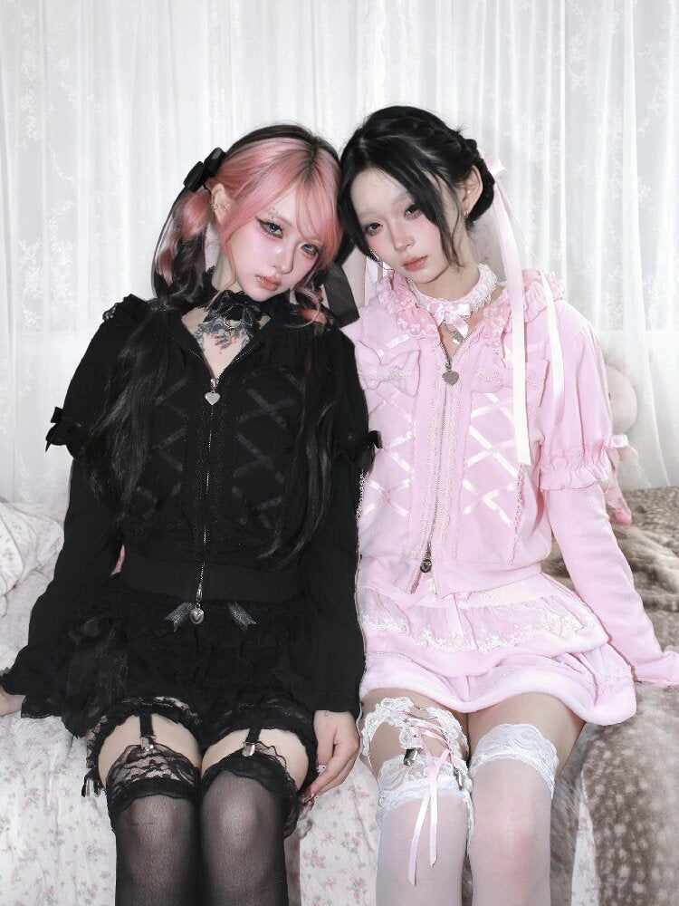 Cat Ear Faux Sweatshirt Jacket【s0000018532】