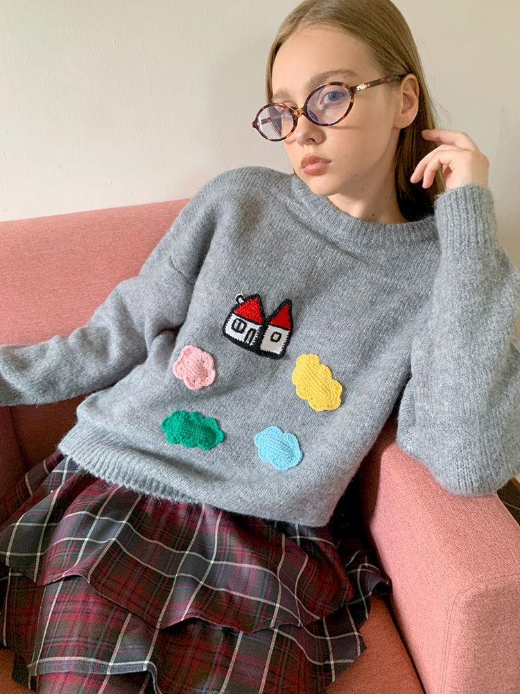 Fairy Tale Appliqued Sweater【s0000009889】