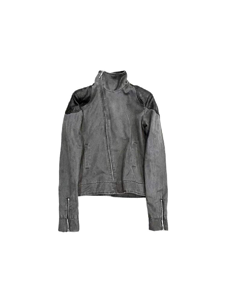 Washed Leather Diamond Pattern Jacket【s0000019122】