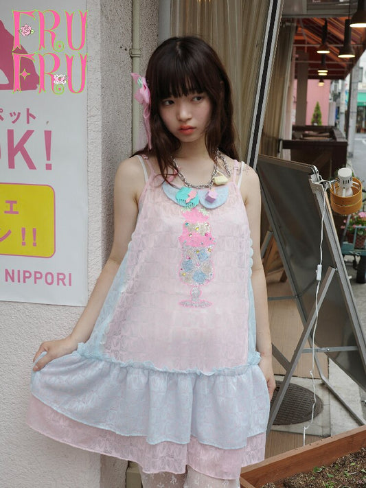 Patchwork Rhinestone Mesh Dress【s0000017759】