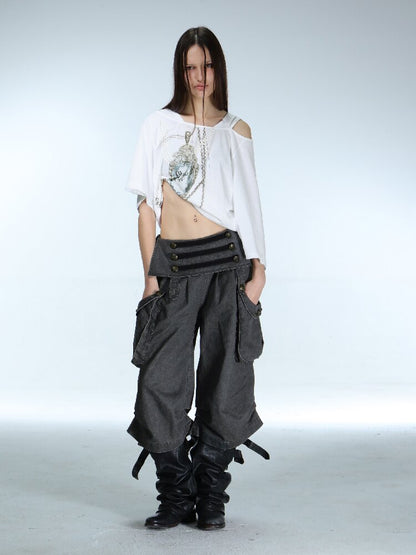 Vintage Low Rise Cargo Cropped Pants【s0000015906】