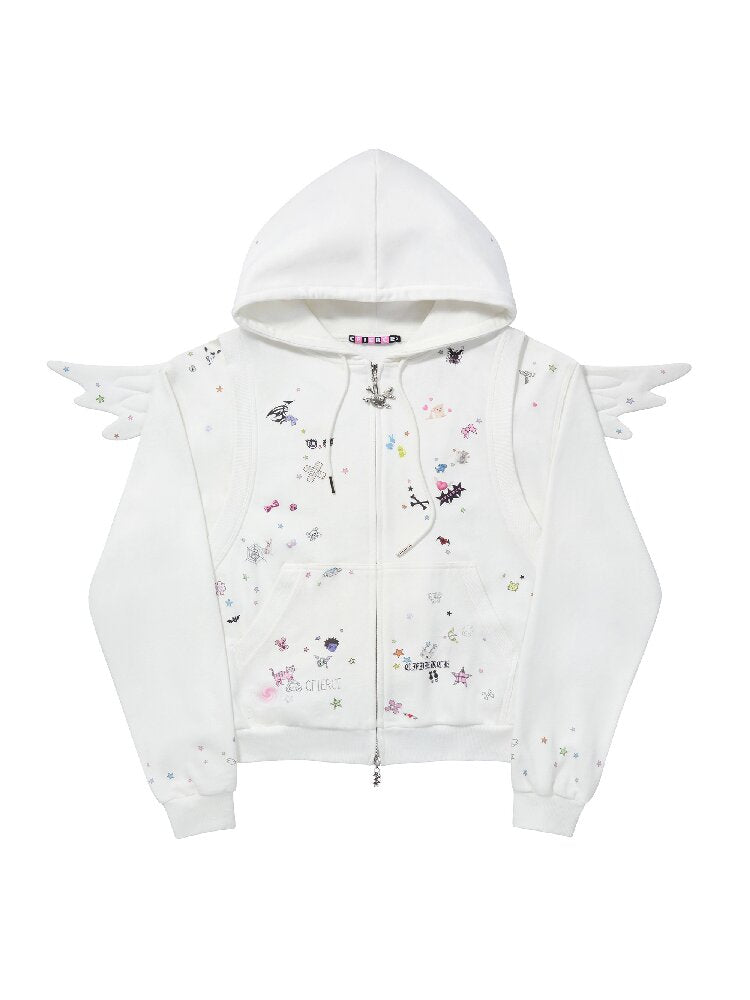 Faux Two Piece Angel Sweatshirt【s0000019147】