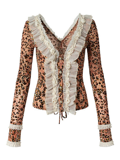 Baroque Leopard Mesh Lace Cardigan【s0000017993】