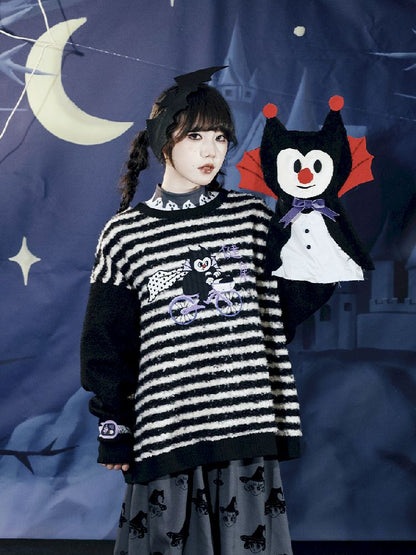 Striped Plush Colorblock Sweatshirt【s0000011560】