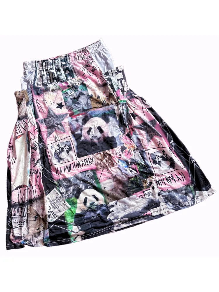 Elastic Waist Cute Print Midi Skirt【s0000013977】