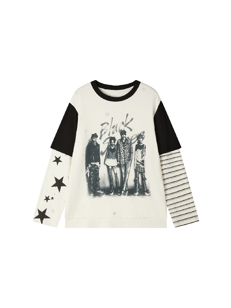 Loose Slub Cotton Printed T-Shirt【s0000017897】