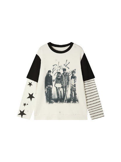 Loose Slub Cotton Printed T-Shirt【s0000017897】