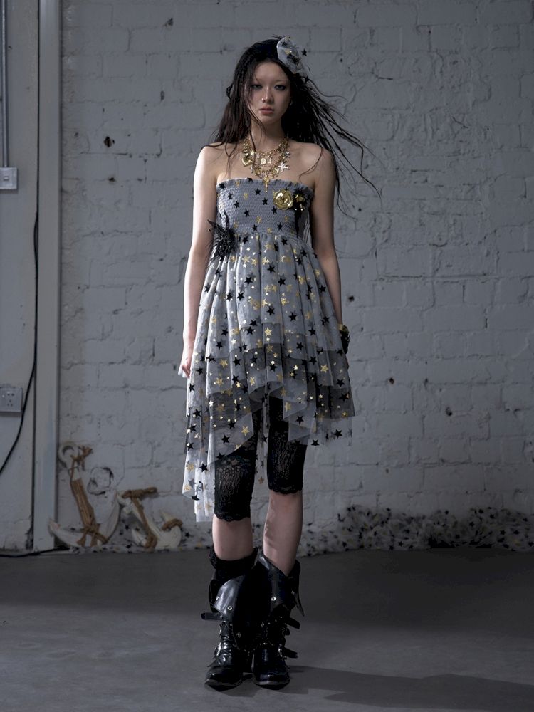 Puffy Tulle Two-Way Strapless Half-Skirt【s0000012792】