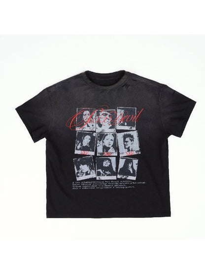 Portrait Vintage Printed T-Shirt【s0000017298】