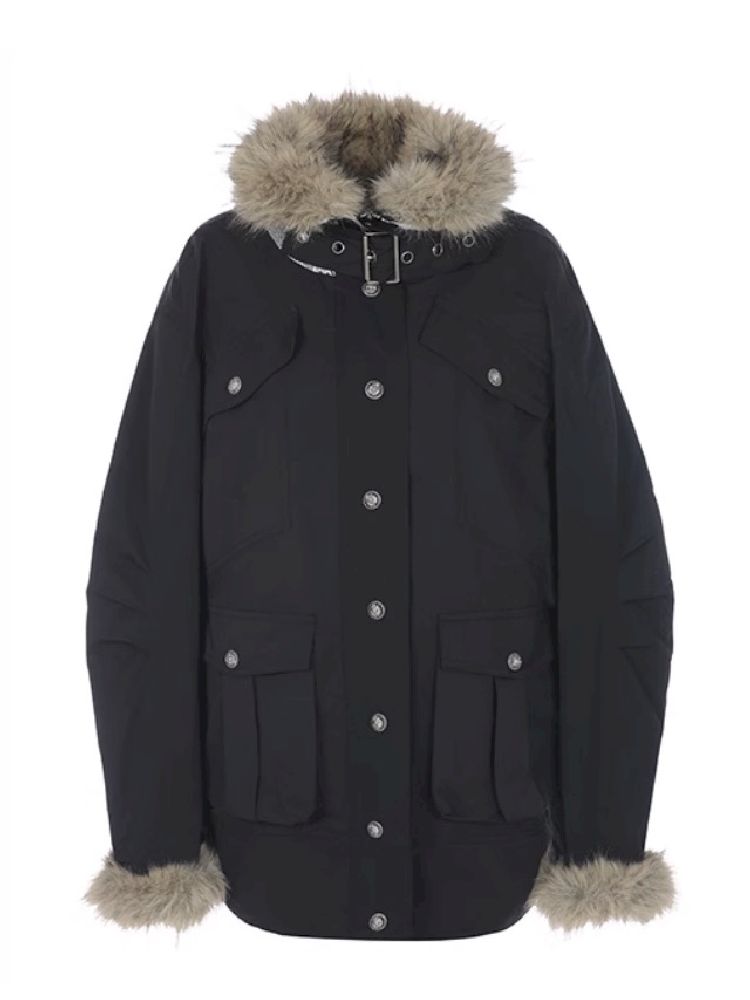 Fur Collar Mid-length Parka【s0000011266】