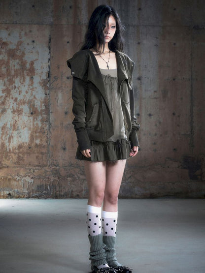 Real two pieces mesh splicing halter dress【s0000013893】