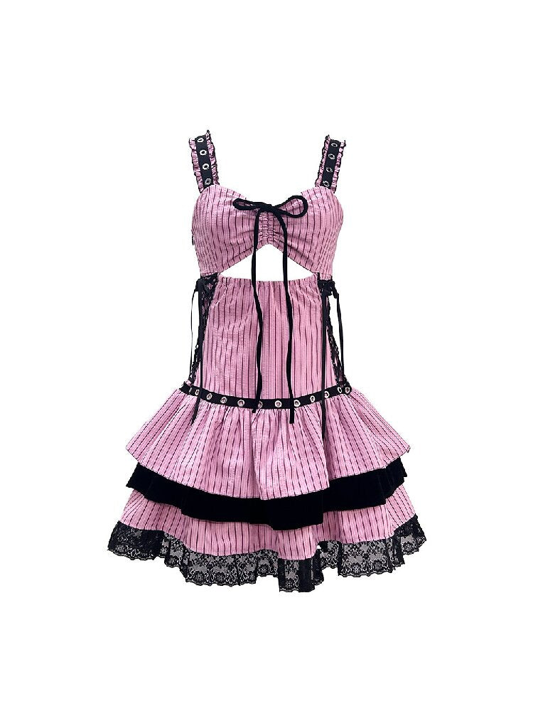 Striped Black Velvet Singing Gown【s0000016220】
