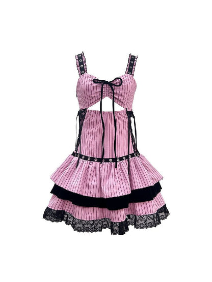 Striped Black Velvet Singing Gown【s0000016220】