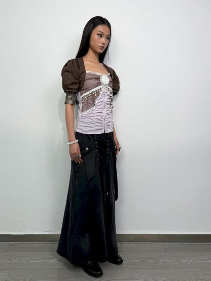 Elastic Slim Halter Blouse【s0000012210】