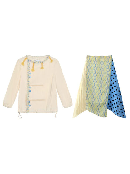 Twist Braid Patchwork Skirt Set【s0000015851】