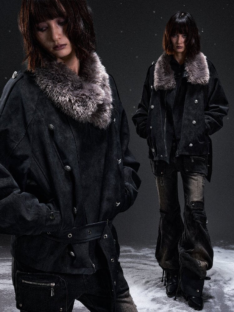 Vintage Suede Fur Collar Jacket【s0000019300】