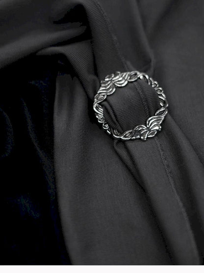 Chiffon ruffle patchwork off-the-shoulder dress【s0000012801】