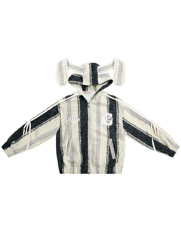 Hooded Rabbit Ears Short Jacket【s0000011494】