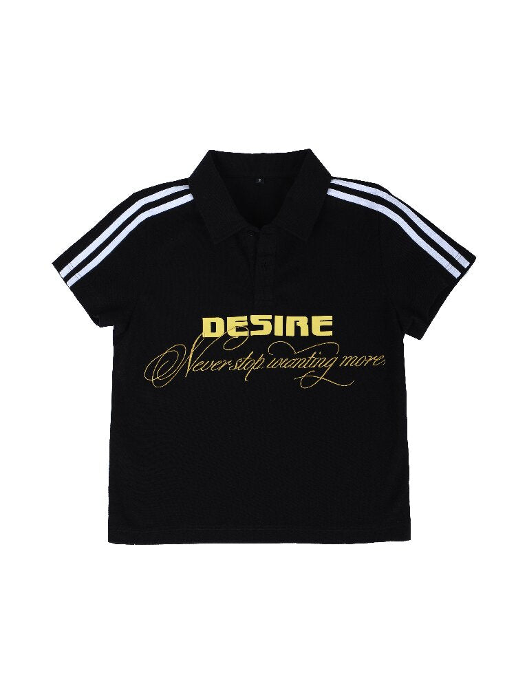 Striped Floral Embroidery Polo【s0000016628】
