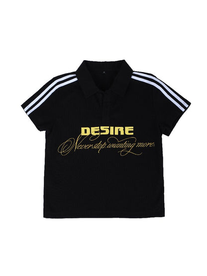 Striped Floral Embroidery Polo【s0000016628】
