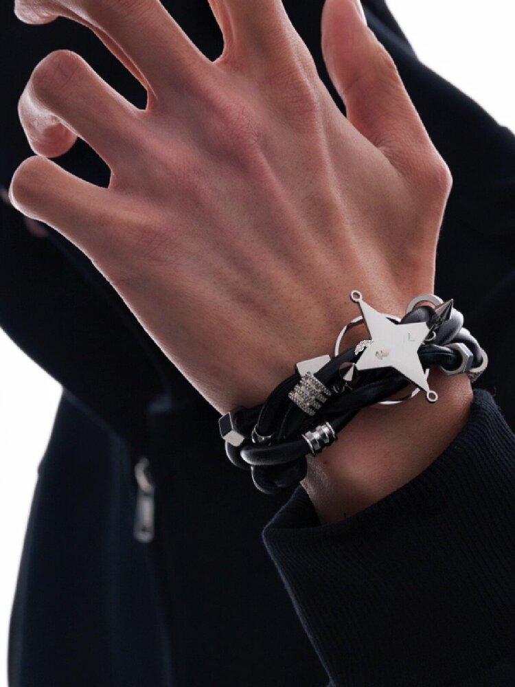 Leather Heavy Beaded Bracelet【s0000018841】