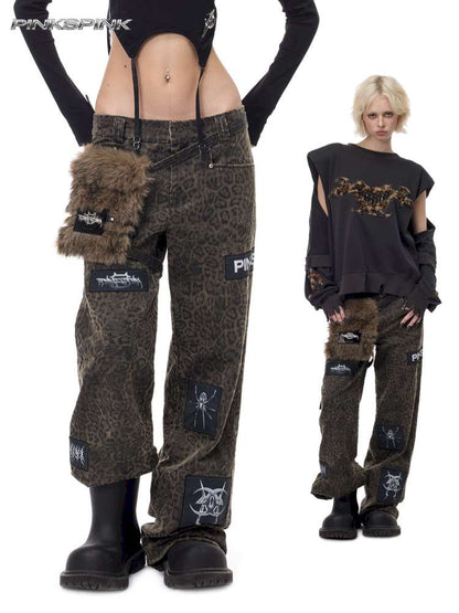 Black Meta Rock Patch Slacks【s0000015123】