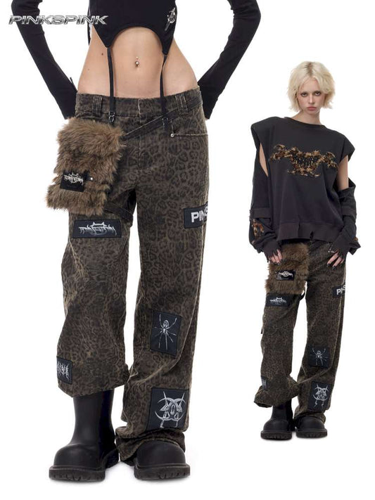 Black Meta Rock Patch Slacks【s0000015123】