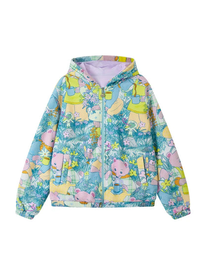 Bear Print Hooded Fleece Jacket【s0000014150】