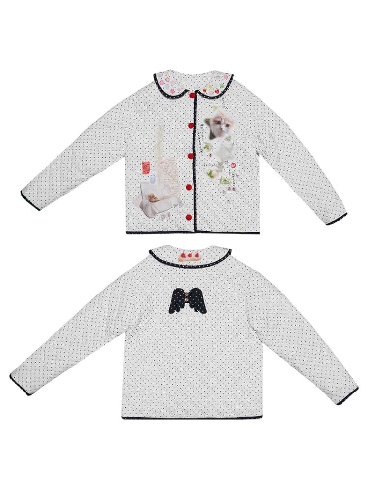 Notebook-Style Printed Cat Cotton Coat【s0000014527】