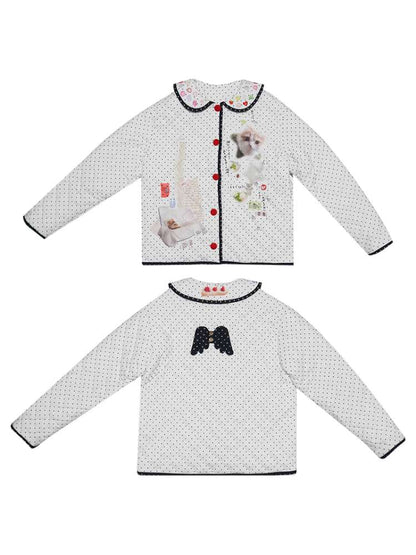 Notebook-Style Printed Cat Cotton Coat【s0000014527】