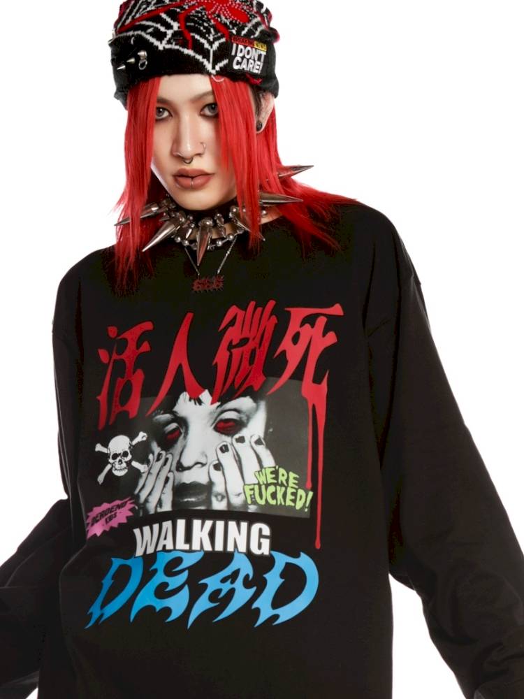 American punk subculture long-sleeved sweatshirt【s0000014376】
