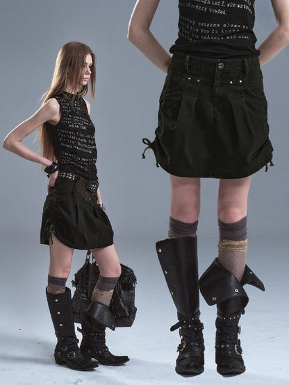 Wear Side Drawstring Split Skirt【s0000016894】