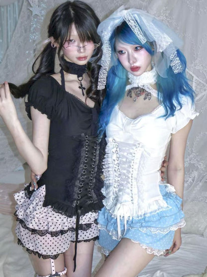 Tie-back tank top/short-sleeved shirt【s0000012692】