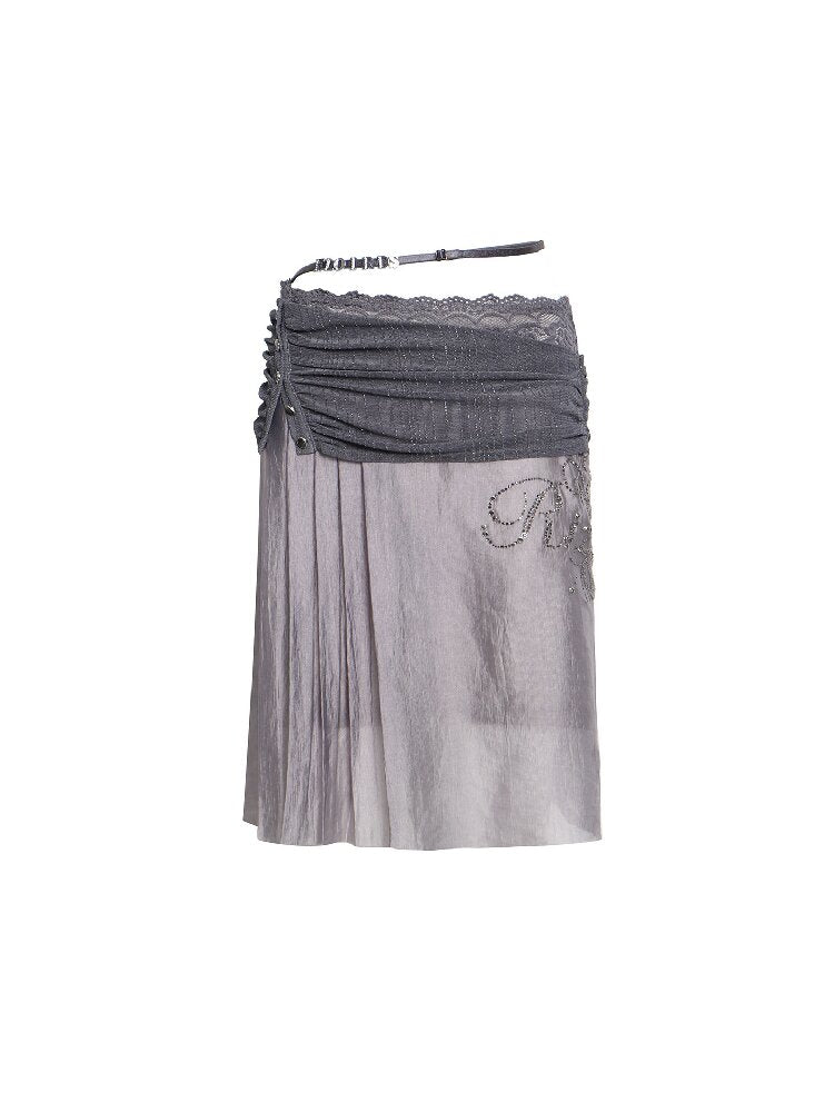 Lace Paneled Asymmetrical Skirt【s0000017014】