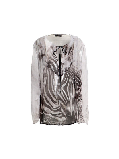 Silk Zebra Wrinkled Long Sleeve Cover【s0000017653】