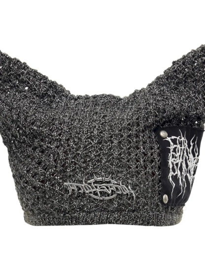 Cat-Eared Concept Little Devil Hole-Pattern Beanie【s0000014010】