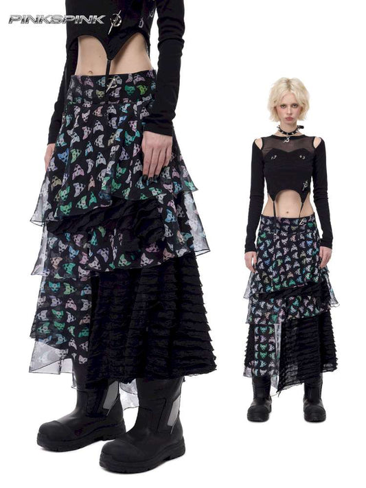 Black Metal Mesh Star Skirt【s0000015125】
