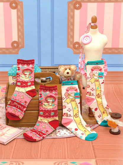 Red Bear Lamb Cotton Socks Pair【s0000015568】