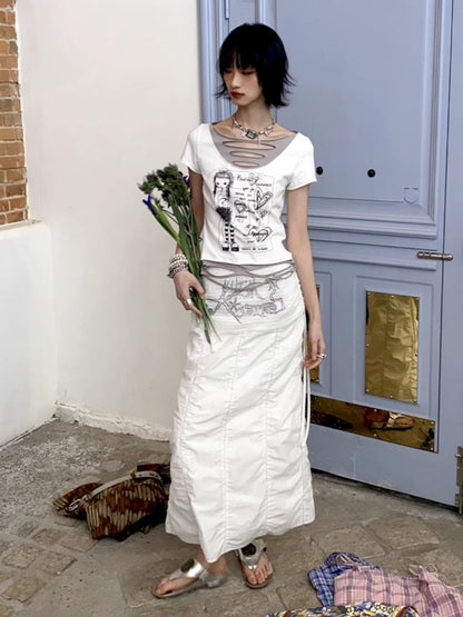 Mesh splicing pumped pleated bustle skirt【s0000012287】