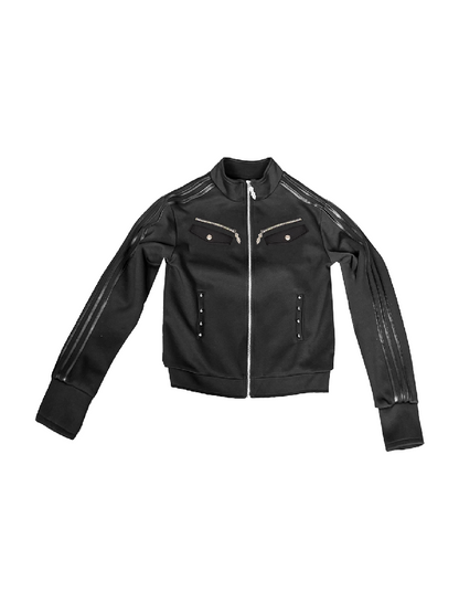 Dark Leather Skull Stand Collar Jacket【s0000018340】