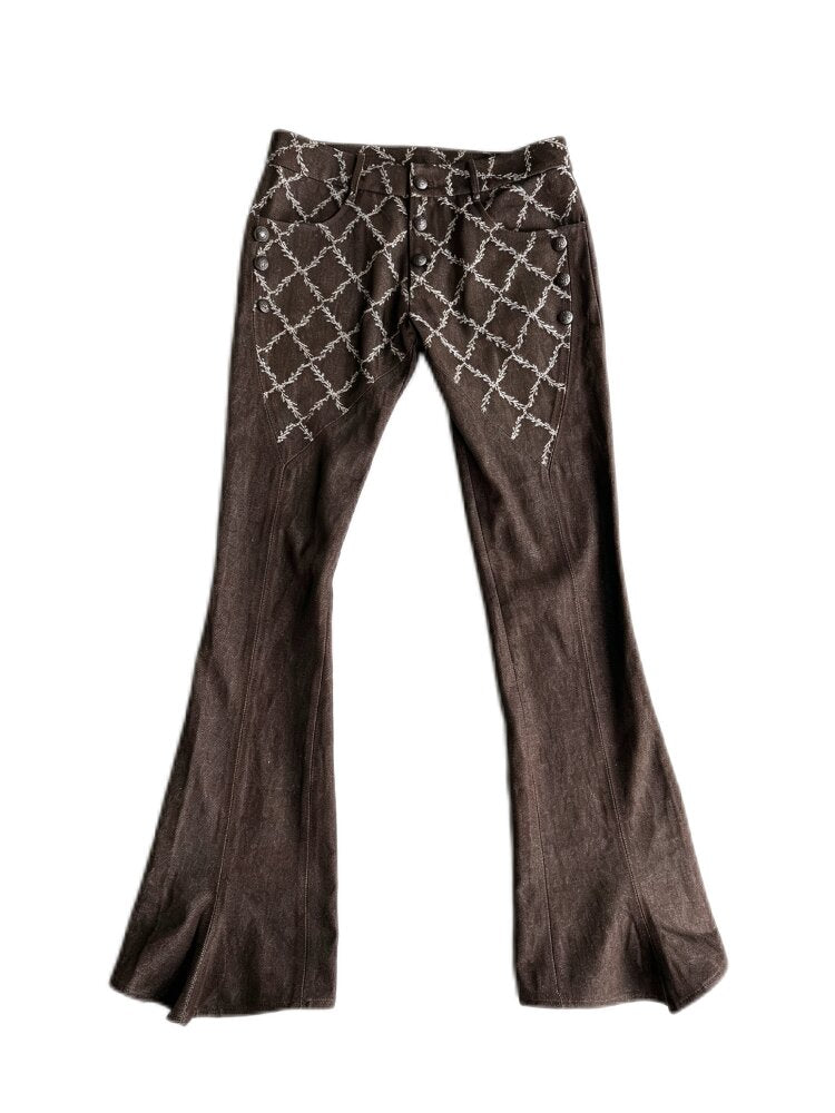 Forest Breasted Flared Denim Pants【s0000017980】