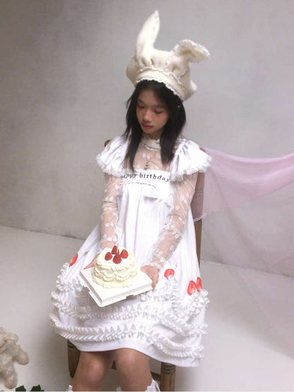 Strawberry Print Two-piece Skirt Dress【s0000014936】